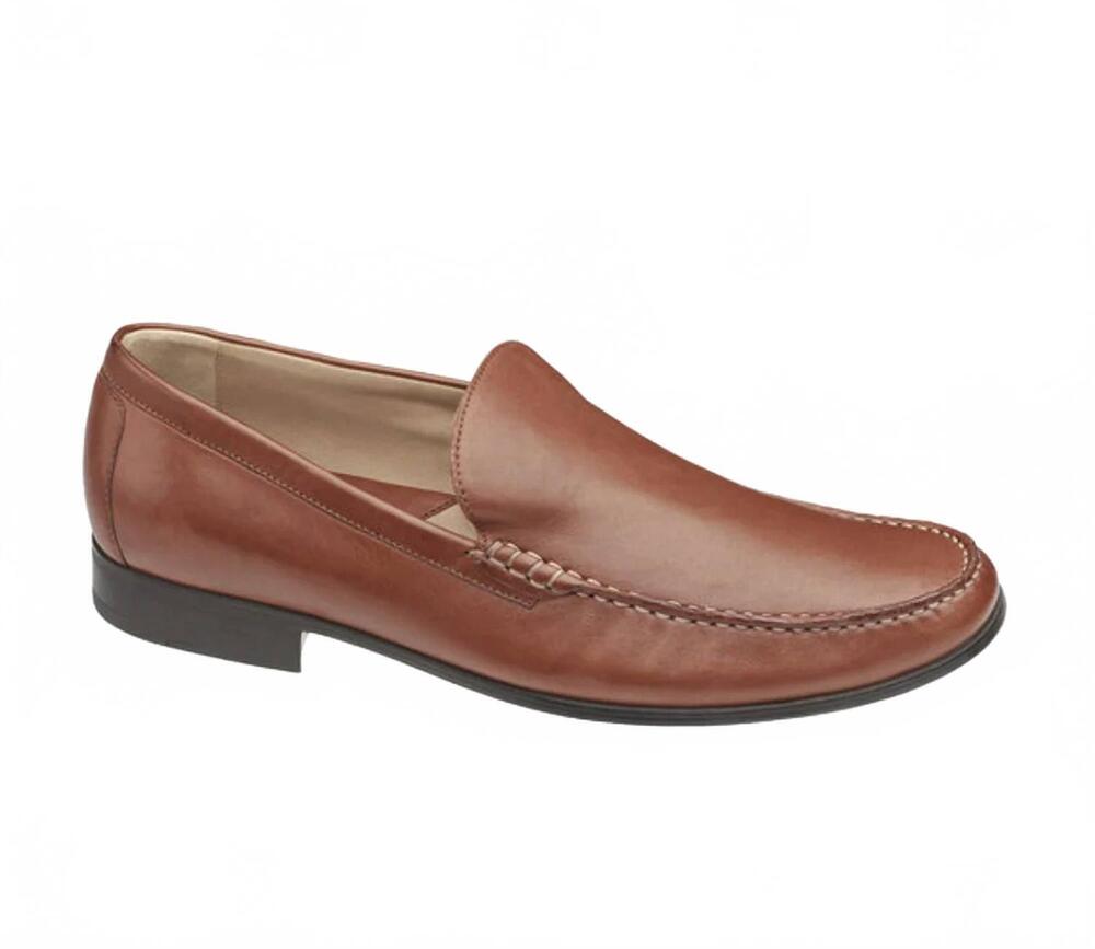 NEW JOHNSTON & MURPHY men's cresswell venetian loafers in cognac